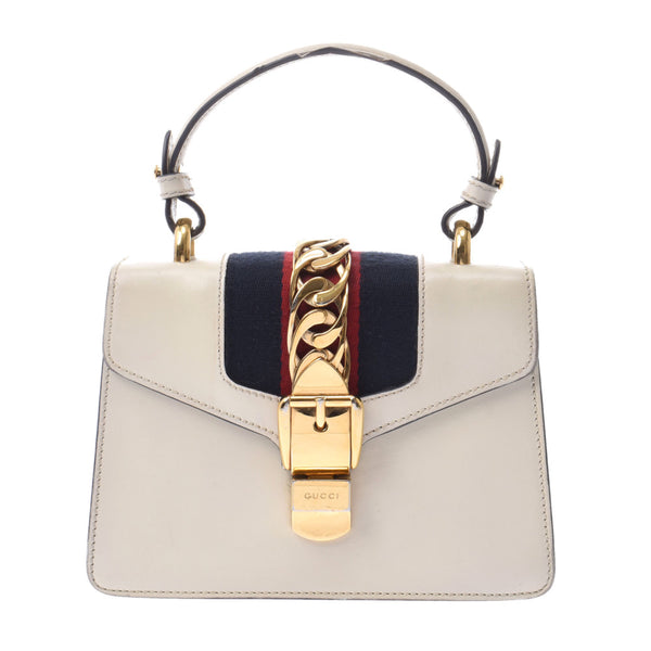 GUCCI Gucci Sylvi Mini 2WAY Shoulder Bag Ivory Gold Bracket 470270 Women's Curf Handbag B Rank Used Sinkjo