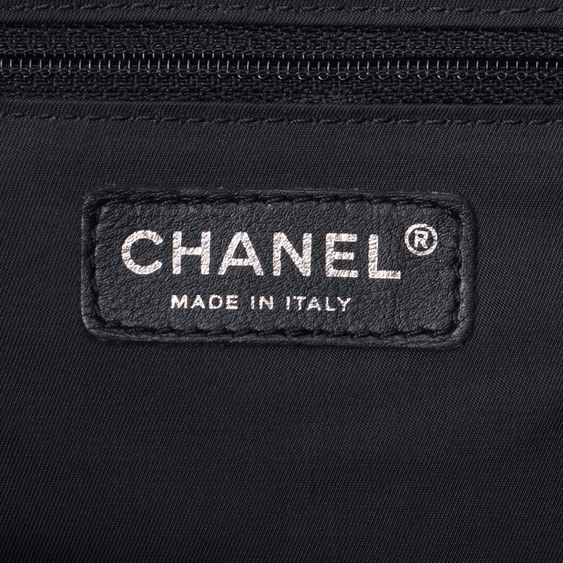 Chanel Chanel Parivi Litz Tote Gm Black女式帆布/皮革手提包AB排名使用SILGRIN