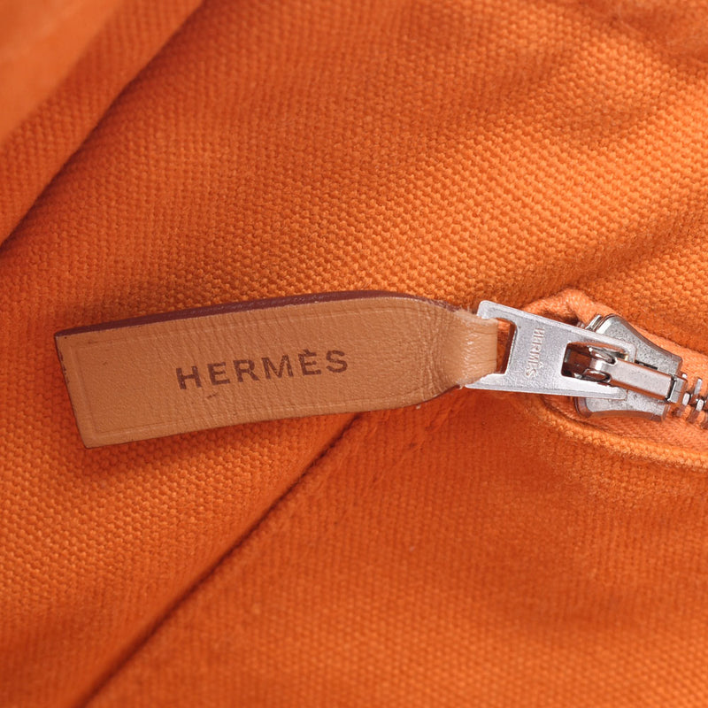 HERMES エルメス フールトゥ MM フレンチフェスティバル ハワイ限定 ボルドー/オレンジ レディース キャンバス トートバッグ Bランク 中古 銀蔵