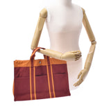 HERMES Hermes Four to MM French Festival Hawaii Exclusive Bordeaux/Orange Ladies Canvas Tote Bag B Rank Used Ginzo