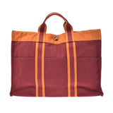 HERMES Hermes Four to MM French Festival Hawaii Exclusive Bordeaux/Orange Ladies Canvas Tote Bag B Rank Used Ginzo