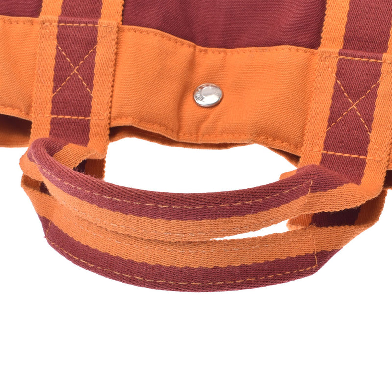 HERMES Hermes Four to MM French Festival Hawaii Exclusive Bordeaux/Orange Ladies Canvas Tote Bag B Rank Used Ginzo