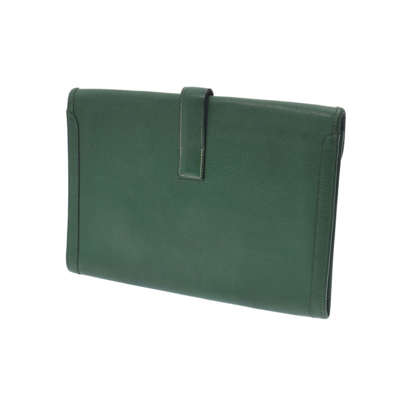 Hermes Hermes Jigge PM Green○O钢（1985年左右）UniSEX Kushuber离合器袋B排名使用的水池