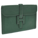 Hermes Hermes Jigge PM Green○O钢（1985年左右）UniSEX Kushuber离合器袋B排名使用的水池