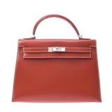 Hermes Hermes Kelly 32外缝纫2way袋Bric / Ibelie Silver Fittings□G Enggeworm（2003年左右）女式盒Cyrafe Handbags AB排名使用水池