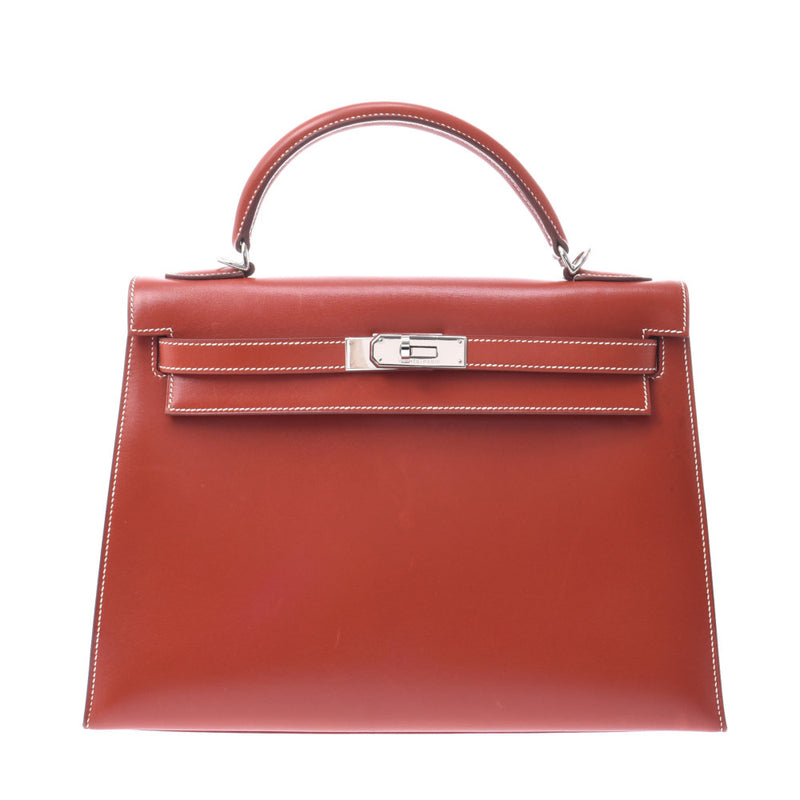 Hermes Hermes Kelly 32外缝纫2way袋Bric / Ibelie Silver Fittings□G Enggeworm（2003年左右）女式盒Cyrafe Handbags AB排名使用水池