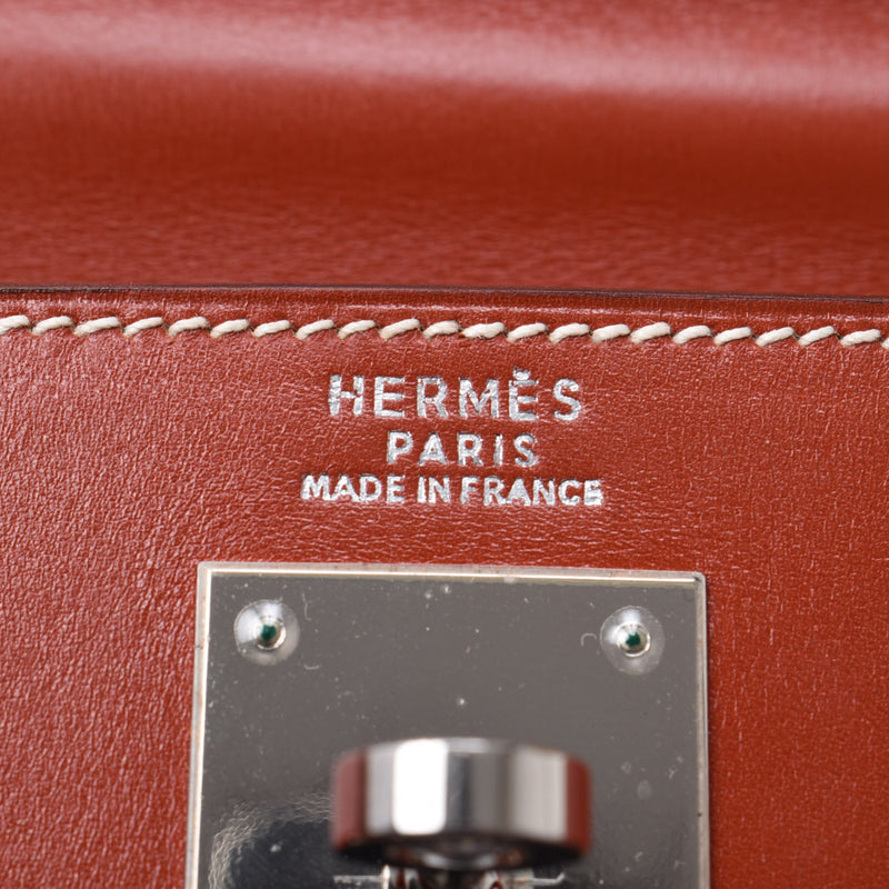 Hermes Hermes Kelly 32外缝纫2way袋Bric / Ibelie Silver Fittings□G Enggeworm（2003年左右）女式盒Cyrafe Handbags AB排名使用水池