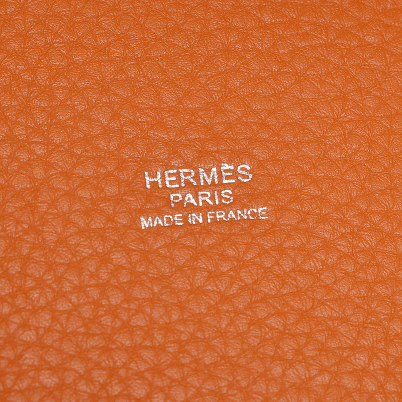 Hermes Hermes Picon Lock MM Orange Silver Bracket□Q立即（左右2013年）女性的Triyo纤维手提包A级使用Silgrin