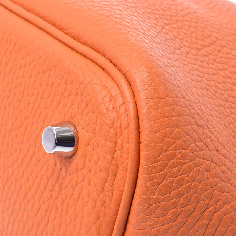 HERMES エルメス ピコタンロック MM オレンジ シルバー金具 □Q刻印(2013年頃) レディース トリヨンクレマンス ハンドバッグ Aランク 中古 銀蔵