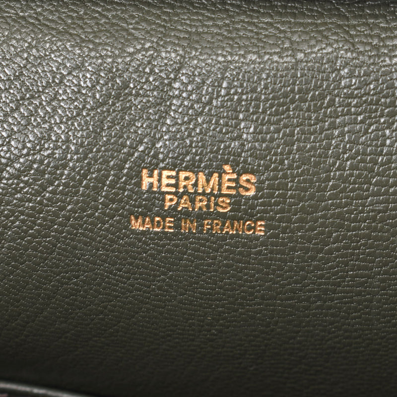 HERMES Hermes Tantan Shoulder Bag Green □D Engraved (circa 2000) Ladies Vibrato/Leather Handbag B Rank Used Ginzo