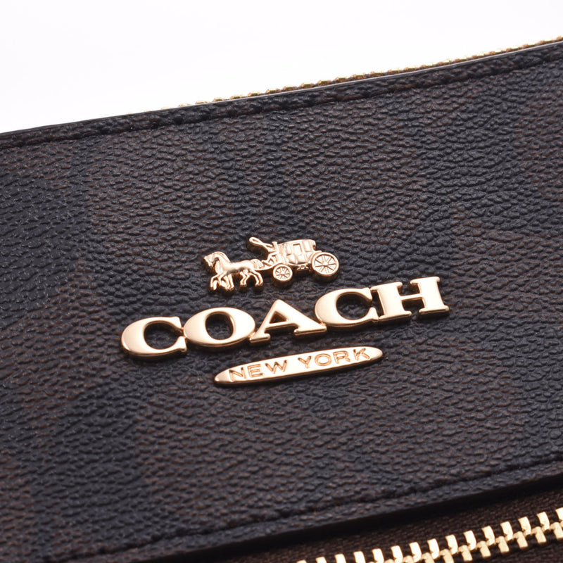 COACH Coach Signature Flat Type Dark Brown / Red C1554 Unisex PVC / Leather Shoulder Bag Unused Silgrin