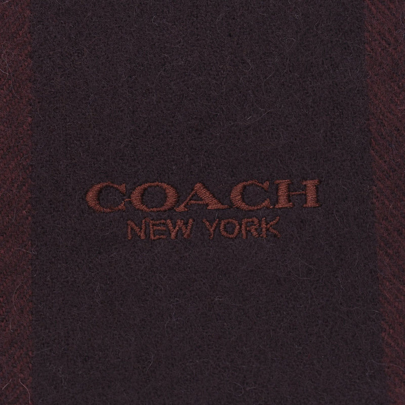 COACH コーチ バーガンディ×ウォールナッツ/エンジ系 76059 ユニセックス ウール95％/カシミヤ5％ マフラー 未使用 銀蔵