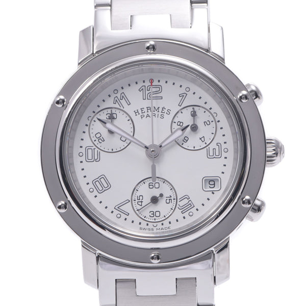 Hermes Hermes Clipper Chrono Cl1.310男孩SS手表石英白色全技术A-andled Sinkjo