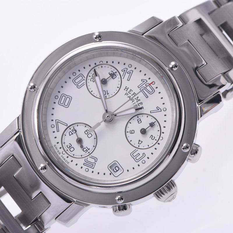 Hermes Hermes Clipper Chrono Cl1.310男孩SS手表石英白色全技术A-andled Sinkjo