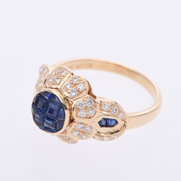 Mouawad Moard Sapphire 0.63ct Diamond 0.30ct 8.5 Ladies K18 YG Ring / Ring A-Rank Used Silgrin