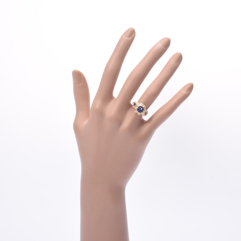 Mouawad Moard Sapphire 0.63ct Diamond 0.30ct 8.5 Ladies K18 YG Ring / Ring A-Rank Used Silgrin