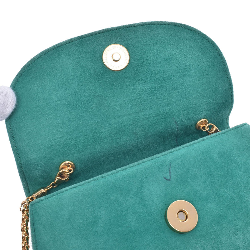 Gucci Gucci Bamboo 2way Mini Bag复古绿色女士绒面革手提包B排名使用水池