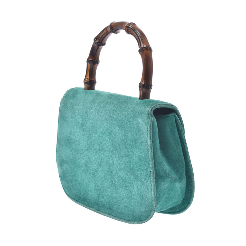 GUCCI Gucci Bamboo 2WAY Mini Bag Vintage Green Women's Suede Handbag B Rank Used Sinkjo
