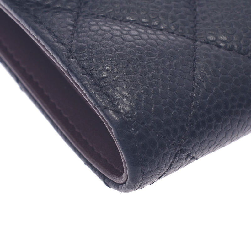 Chanel Chanel Matrasse Classic Small Flap Wallet Black Women Caviar Skin Three Origami Wallets AB Rank Used Silgrin