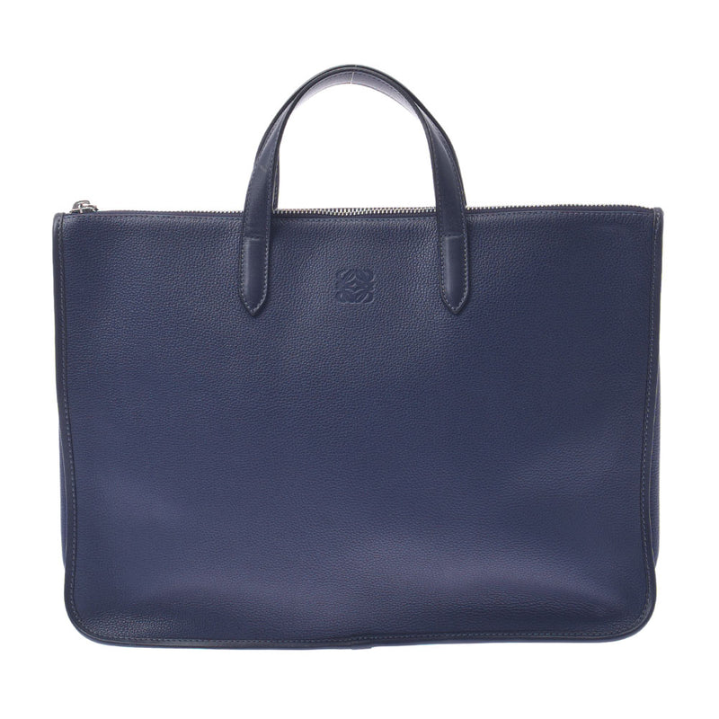 LOEWE Loewe Briefcase Navy Blue Unisex Calf Business Bag A Rank Used Ginzo