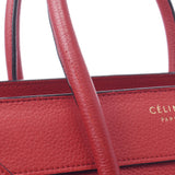 CELINE セリーヌ ラゲージ マイクロショッパー 赤 レディース カーフ ハンドバッグ ABランク 中古 銀蔵