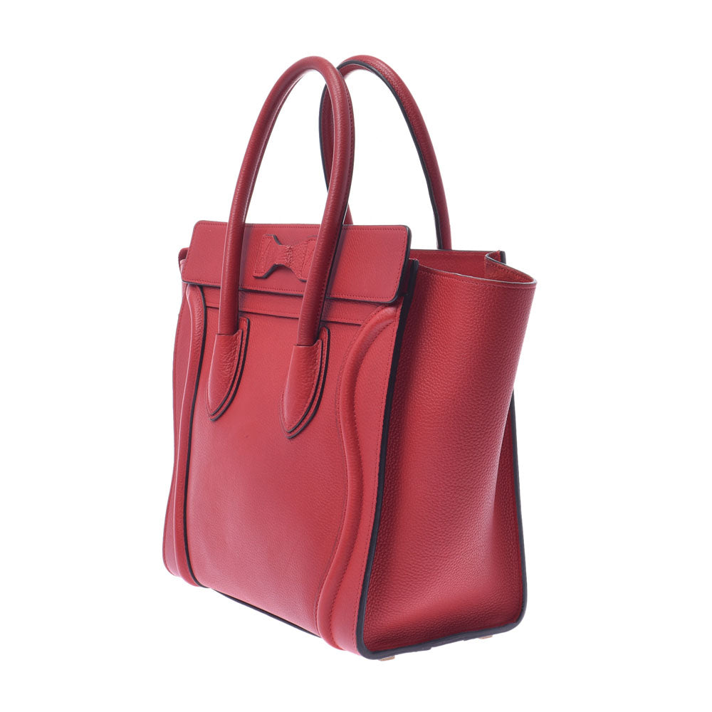CELINE セリーヌ ラゲージ マイクロショッパー 赤 レディース カーフ