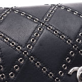 CHANEL Chanel Chain Shoulder Studs Black Silver Bracket Women's Curf Shoulder Bag A-Rank Used Silgrin
