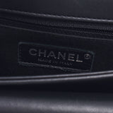 Chanel Chanel Chain肩螺柱黑银托架女式凝乳肩袋A-Rank使用二勒