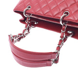 Chanel Chanel Matrasse GST Chain Tote Red Silver Bracket Ladies Caviar Skin Tote Bag AB Rank Used Silgrin