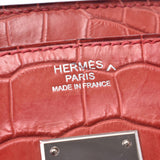 Hermes Hermes Barkin 30 Rougebif Silver Fittings □ L-engraving (around 2008) Ladies Polo Samat Handbag B Rank Used Silgrin