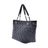 Chanel Maestro chain Tote Black Silver Hardware Womens Soft caviar skin tote bag a