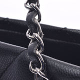 Chanel Maestro chain Tote Black Silver Hardware Womens Soft caviar skin tote bag a