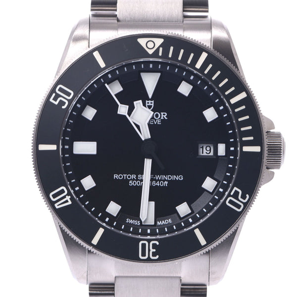 Tudor Chudel Pera Gos 25500TN Men's Titanium Watch Automatic Black Table A-Rank Used Silgrin