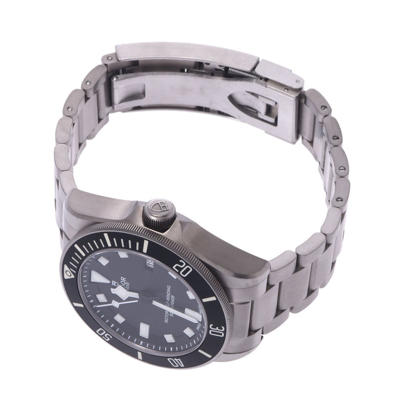 Tudor Chudel Pera Gos 25500TN Men's Titanium Watch Automatic Black Table A-Rank Used Silgrin