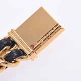 CHANEL シャネル プルミエール サイズL レディース GP/革 腕時計 クオーツ 黒文字盤 ABランク 中古 銀蔵