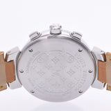 Louis Vuitton tambour Chrono q1322 Ladies SS / LEATHER WATCH QUARTZ brown dial a