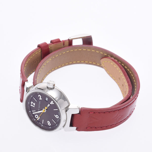 LOUIS VUITTON Louis Vuitton Tambourg Q1211 Ladies SS/Leather Watch Quartz Brown Dial A Rank Used Ginzo