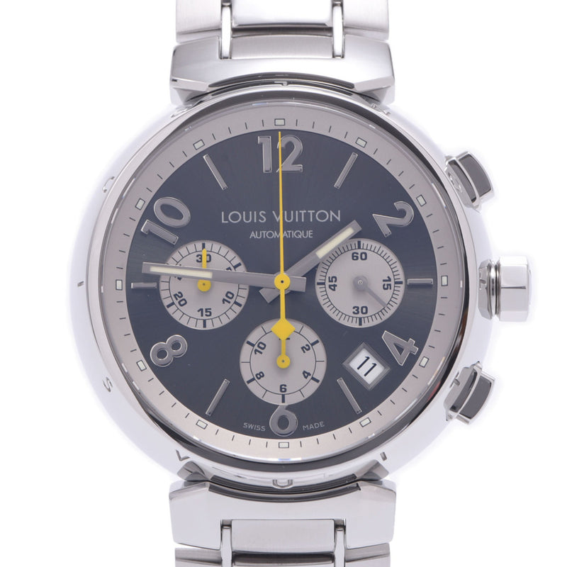 LOUIS VUITTON Louis Vuitton Tambour Chrono Q1120 Men's SS Watch Automatic Grey/Silver Dial A Rank Used Ginzo