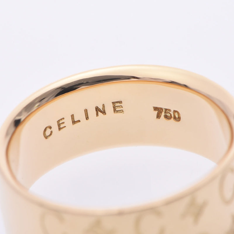 Celine Celine Logo Rogel Ring No. 18 UniSEX K18YG环/环A等级使用SILGRIN