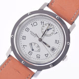 HERMES Hermes Clipper GMT Debrutour CL5.710 Ladies SS/Leather Watch Automatic White Dial A Rank Used Ginzo