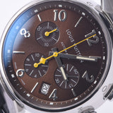 LOUIS VUITTON Louis Vuitton Tambour Chrono Q1121 Men's SS/Leather Watch Automatic Brown Dial A Rank Used Ginzo