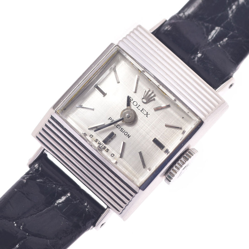 ROLEX Rolex Plexion Antique 3236687 Women WG / Leather Watch Hand-rolled Silver Shaver AB Rank Used Silgrin