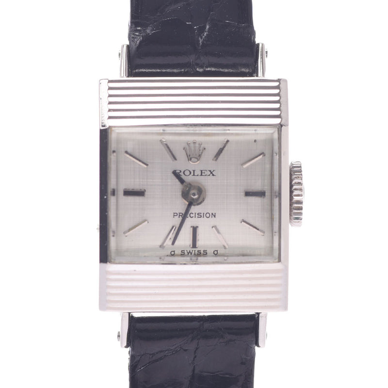 ROLEX Rolex Plexion Antique 3236687 Women WG / Leather Watch Hand-rolled Silver Shaver AB Rank Used Silgrin