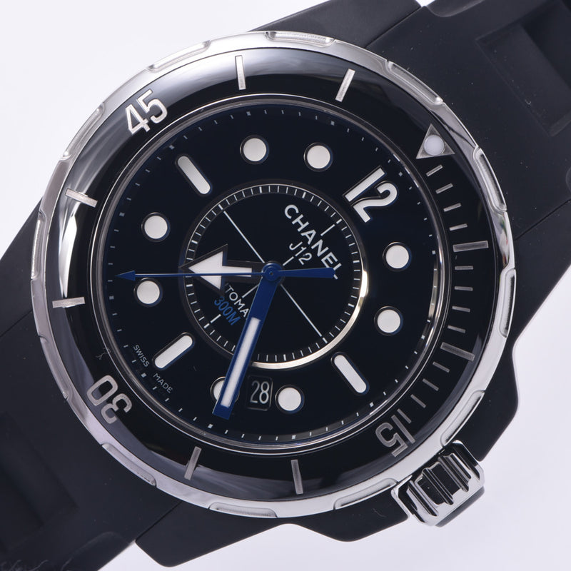 CHANEL Chanel J12 Marine 42mm H2558 Men's Black Ceramic/Rubber Wrist Watch Automatic Black Dial A Rank Used Ginzo