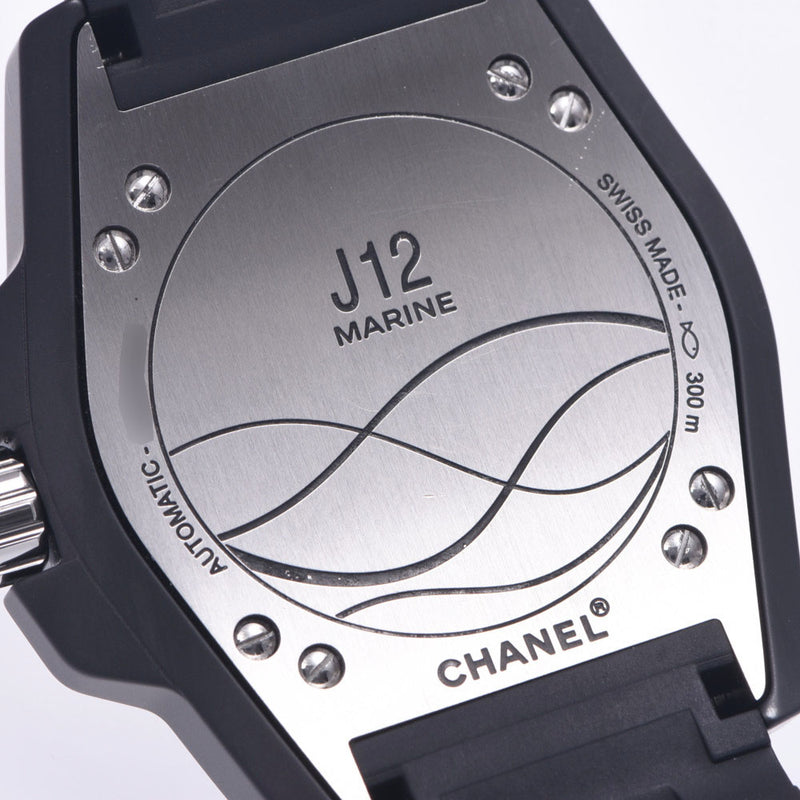 CHANEL Chanel J12 Marine 42mm H2558 Men's Black Ceramic/Rubber Wrist Watch Automatic Black Dial A Rank Used Ginzo