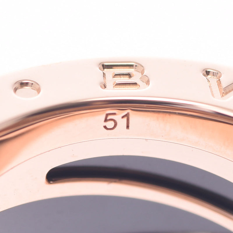 BVLGARI ブルガリ B-ZERO レジェンド #51 356023 10号 ユニセックス K18PG/黒セラミック リング・指輪 Aランク 中古 銀蔵