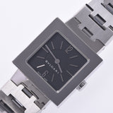 【Summer Selection Clock】 BVLGARI Bulgari Quadrado SQ22SS Women's SS Watch Quartz Black Dyney A-Rank Used Silgrin