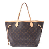 Louis Vuitton Louis Vuitton Monogram从不全毫米棕色M40156男女皆宜音乐帆布手提包B等级使用水池