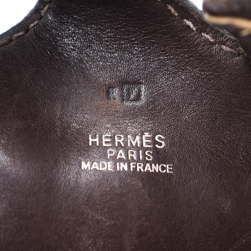 Hermes Demi Havana silver hardware embroidery shoulder bag / Unisex