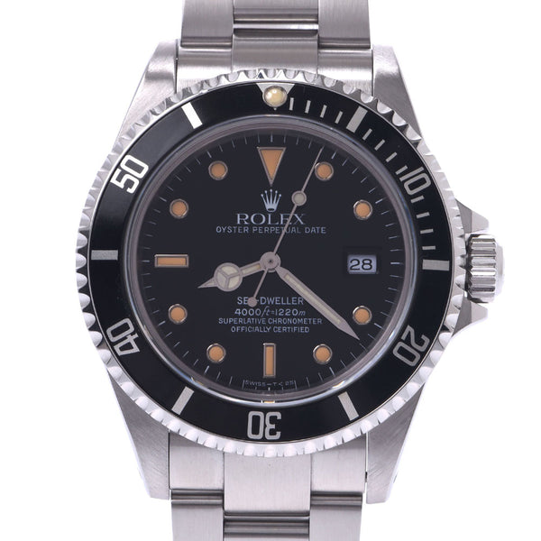ROLEX Rolex Seedweller Tritium 16600 Men's SS Watch Automatic Curved Black Dynasive A-Rank Used Sinkjo